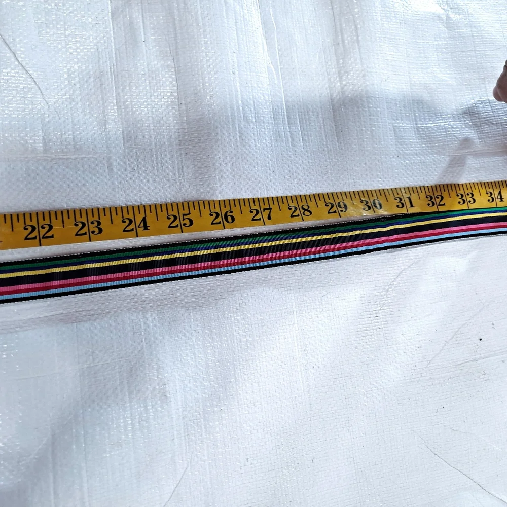 CK Bradley Rainbow Ribbon Fabric Double D Ring Belt